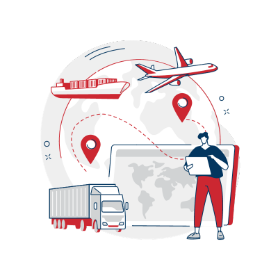 Illustration of global network connections